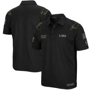 Colosseum Black LSU Tigers OHT Military Appreciation Sierra Polo Camo Size Large